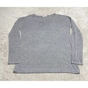 rag & bone Top Womens Medium Gray Knit Long Sleeve Jean Pullover Blouse Shirt